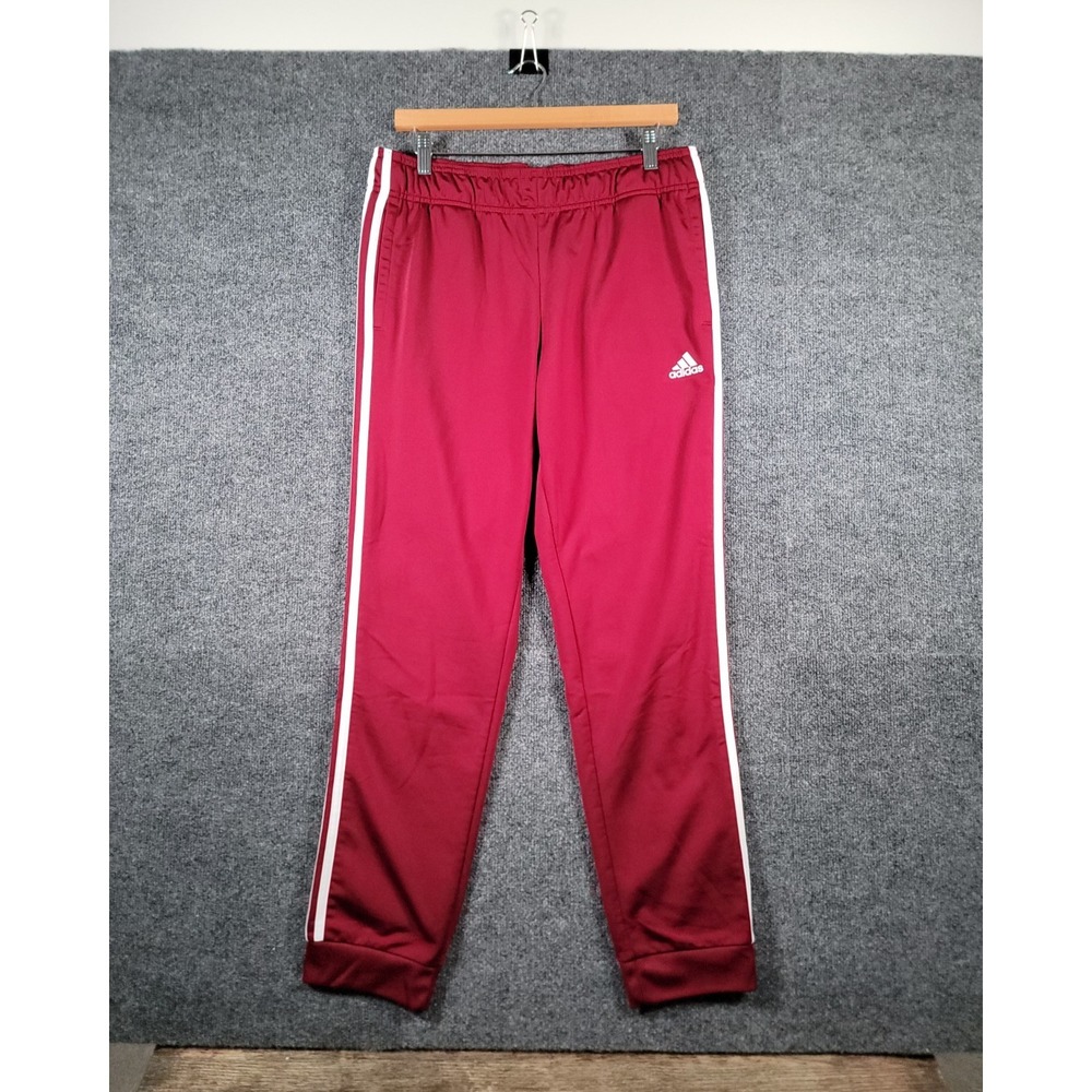 Adidas Adicolor Classics SST Track Pants Mens Large Red 3 Stripes Logo Tapered